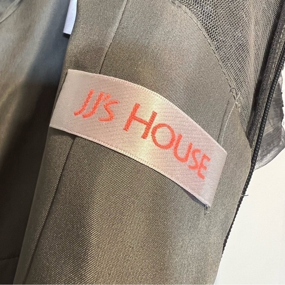 JJ House Women’s Lace Chiffon Ruffled High Low, Steel Grey Dress, #69 - Picture 12 of 16